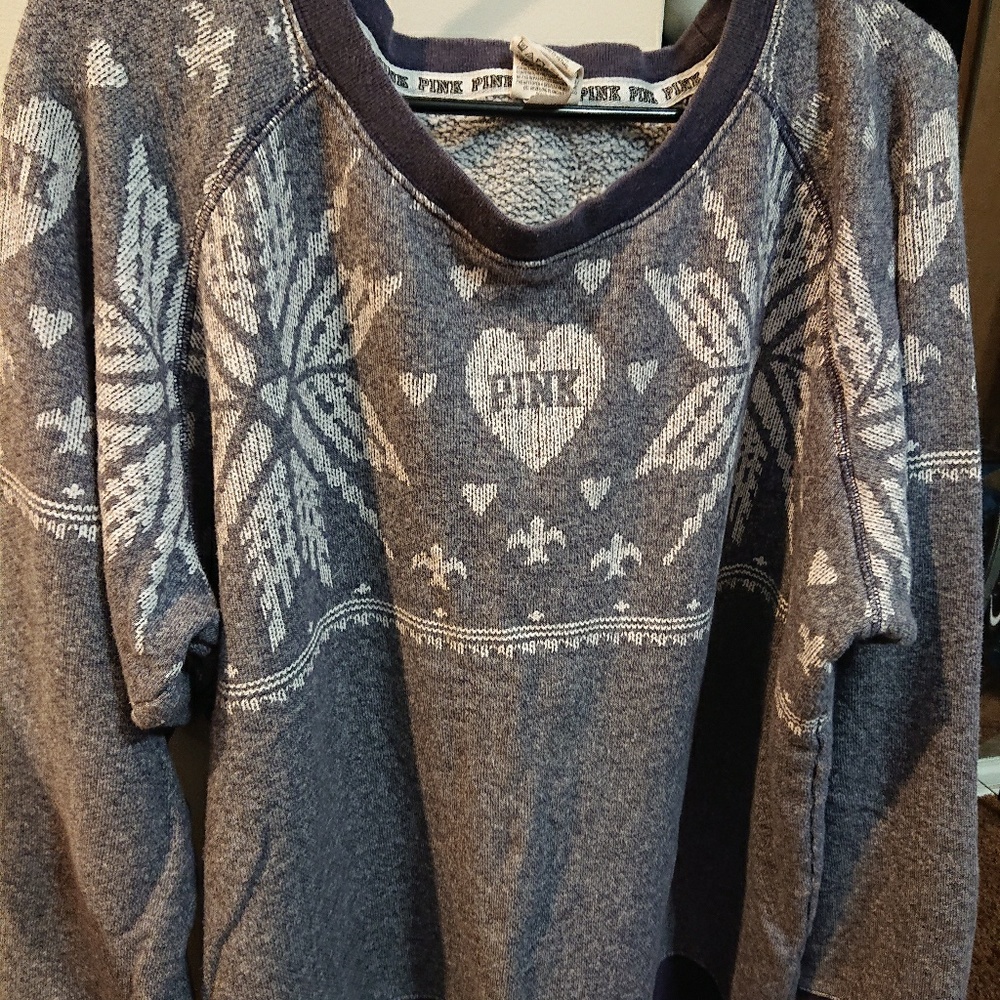 Victorias secret pink Snowflake sweatshirt